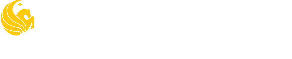 UCF Planetary Sciences Group logo with a gold Pegasus on the left and the organization name in bold white text on a green background.